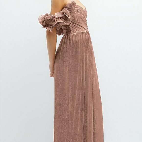 After Six 6883...Convertible Strap Metallic Pleated Dress...Sienna.....Size XS - Picture 5 of 11